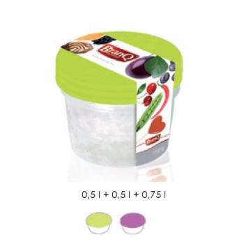 Pojemniki na żywność okrągłe ''Rukkola" -  komplet 3szt.